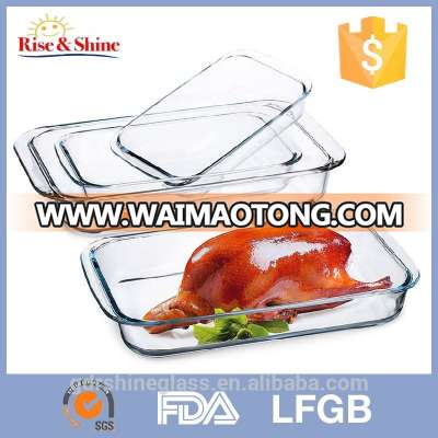 1L/1.8L/2.2L/3L rectangle Glass oven bakeware set,pyrex glass baking dish with different size