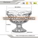 China Embossed Glassware Ice Cream Glass Cup With Stem